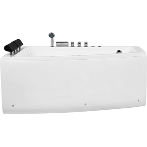 Beliani Whirlpool Corner Bath White Acrylic 182 x 121 cm Right Hand Tub with Headrests Material:Acrylic Size:x74x122