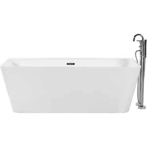 Beliani Bathtub White Sanitary Acrylic Oval Single 170 x 80 cm Minimalist Design Material:Acrylic Size:x60x80