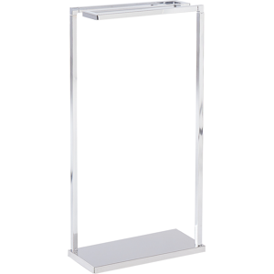 Beliani Towel Stand Silver Steel Glossy 3 Rails Standing Towel Rack Modern Bathroom Accessories Material:Steel Size:19x83x41