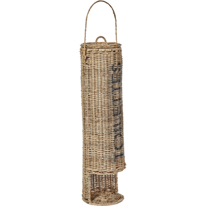 Beliani Toilet Paper Holder Natural Rattan 65 cm with Handle Metal Frame Bathroom Accessories Boho Design Material:Rattan Size:18x65x18