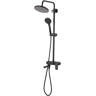 Beliani Mixer Shower Set  Black Brass with Rain Function Matt  Finish Glamour Modern Material:Brass Size:36x83-115x23