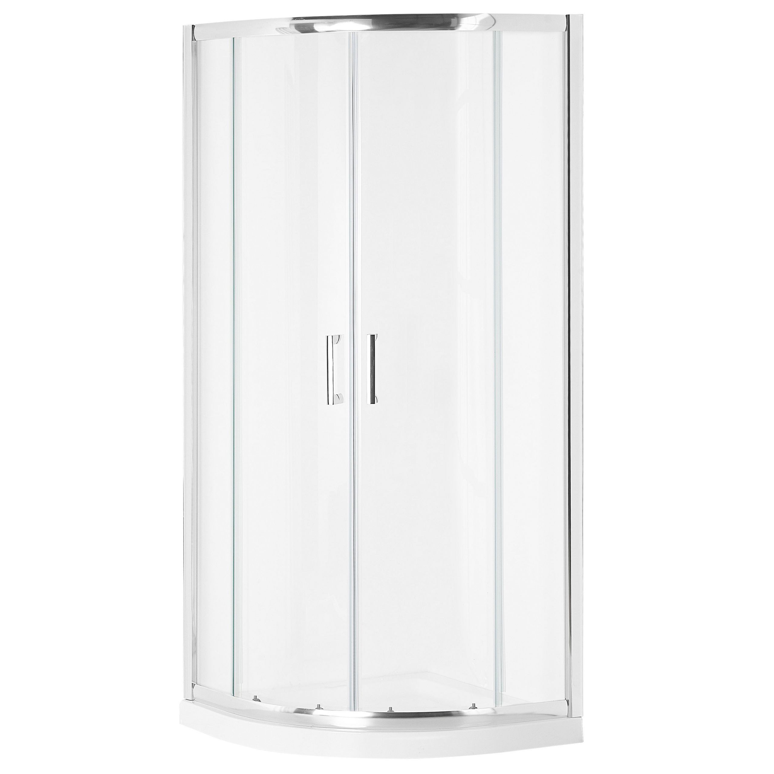 Beliani Shower Enclosure Silver Tempered Glass Aluminum Frame Double Door Half Round 90x90x185cm Modern Design
