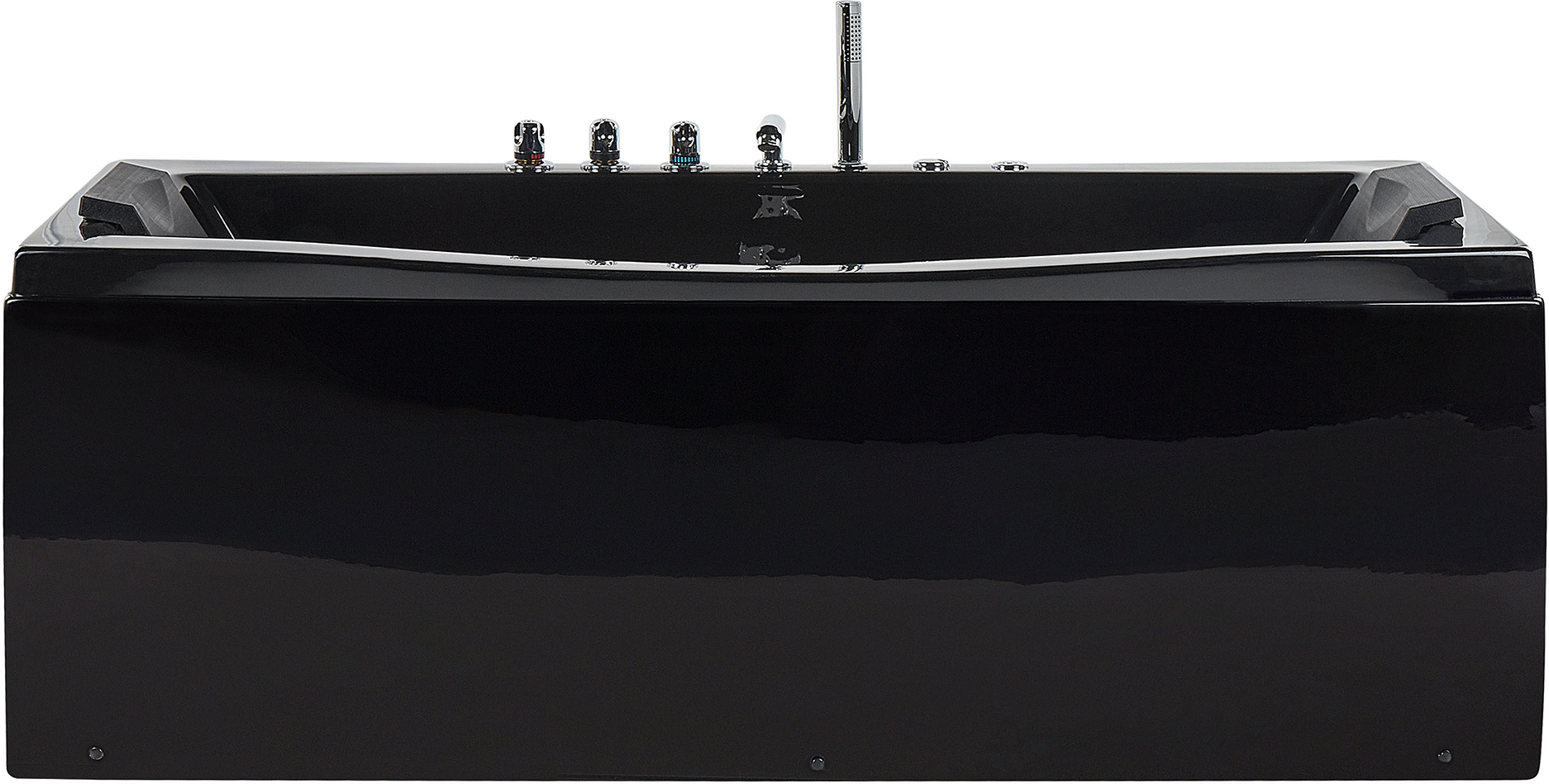 Beliani Whirlpool Bathtub Black Sanitary Acrylic Single 173 x 81 cm Rectangular Modern Style