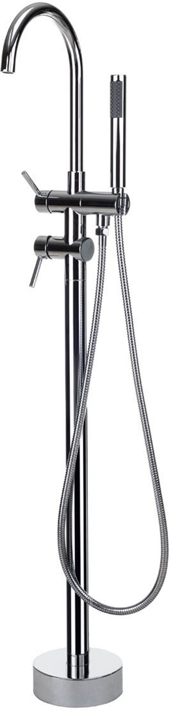 Beliani Bath Mixer Tap Silver Chrome Freestanding Modern