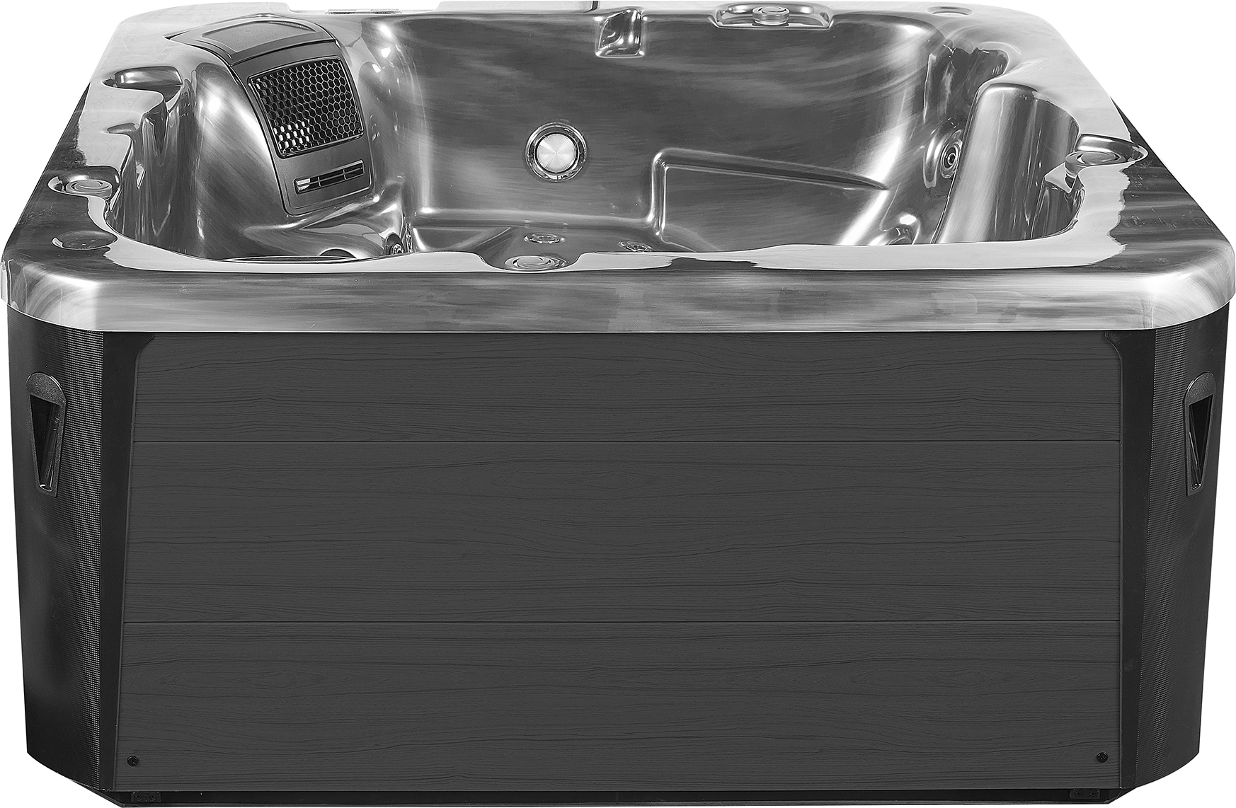 Beliani Hot Tub Silver Acrylic Outdoor 5-Person Tub with Jetstrems LED light Digital Control