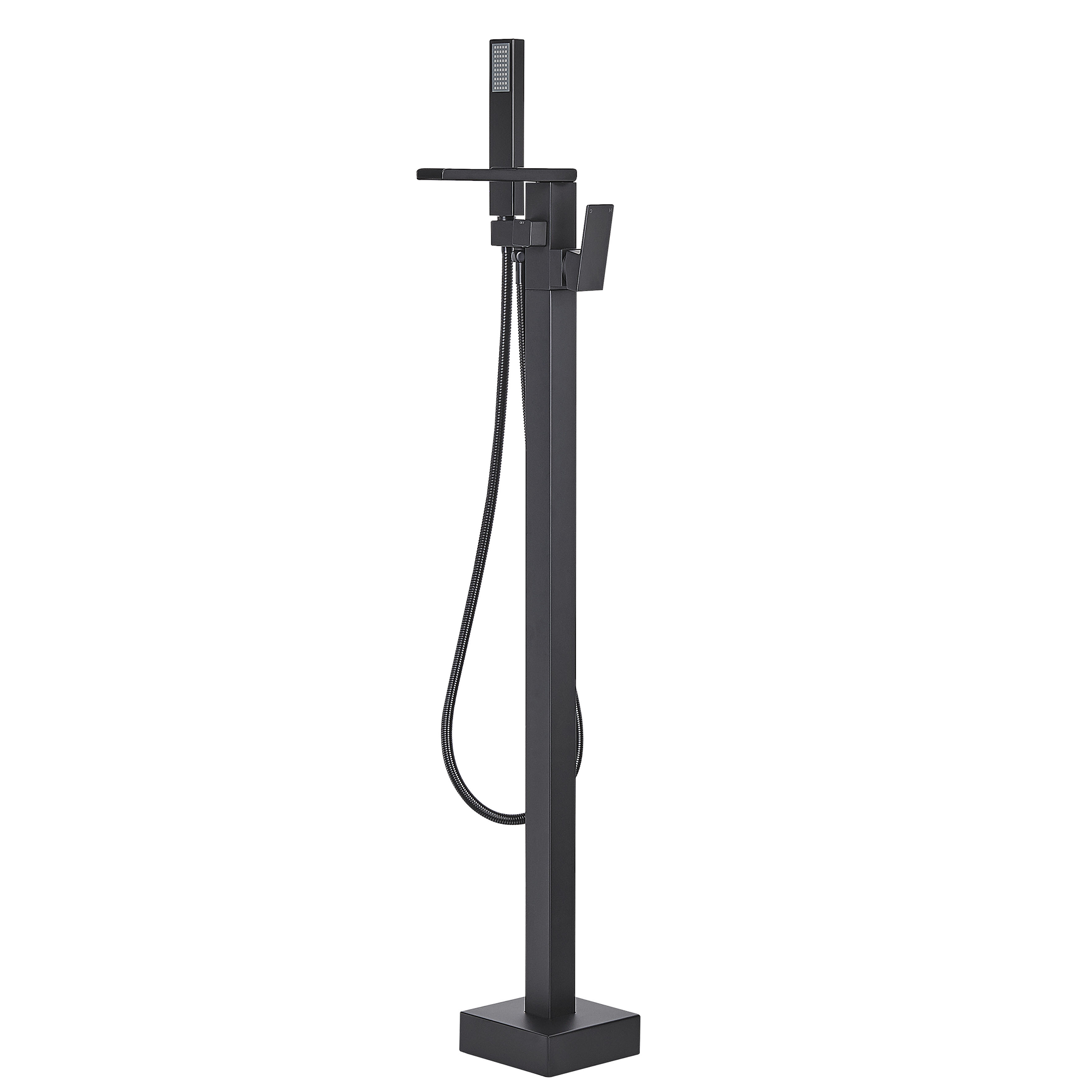 Beliani Bath Mixer Tap Black Matt 118 cm Modern Bathroom Accessories