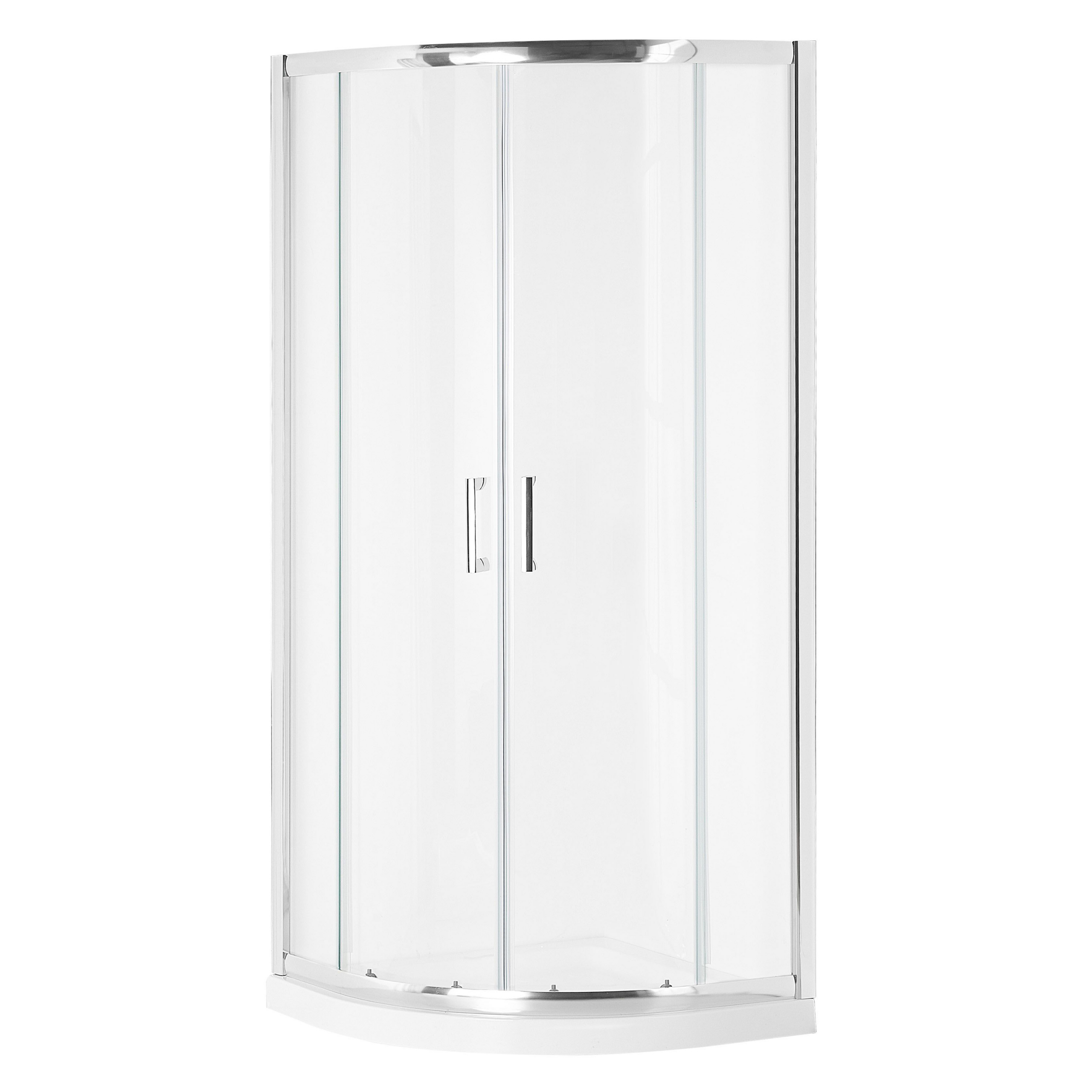 Beliani Shower Enclosure Silver Tempered Glass Aluminum Frame Double Door Half Round 80x80x185cm Modern Design