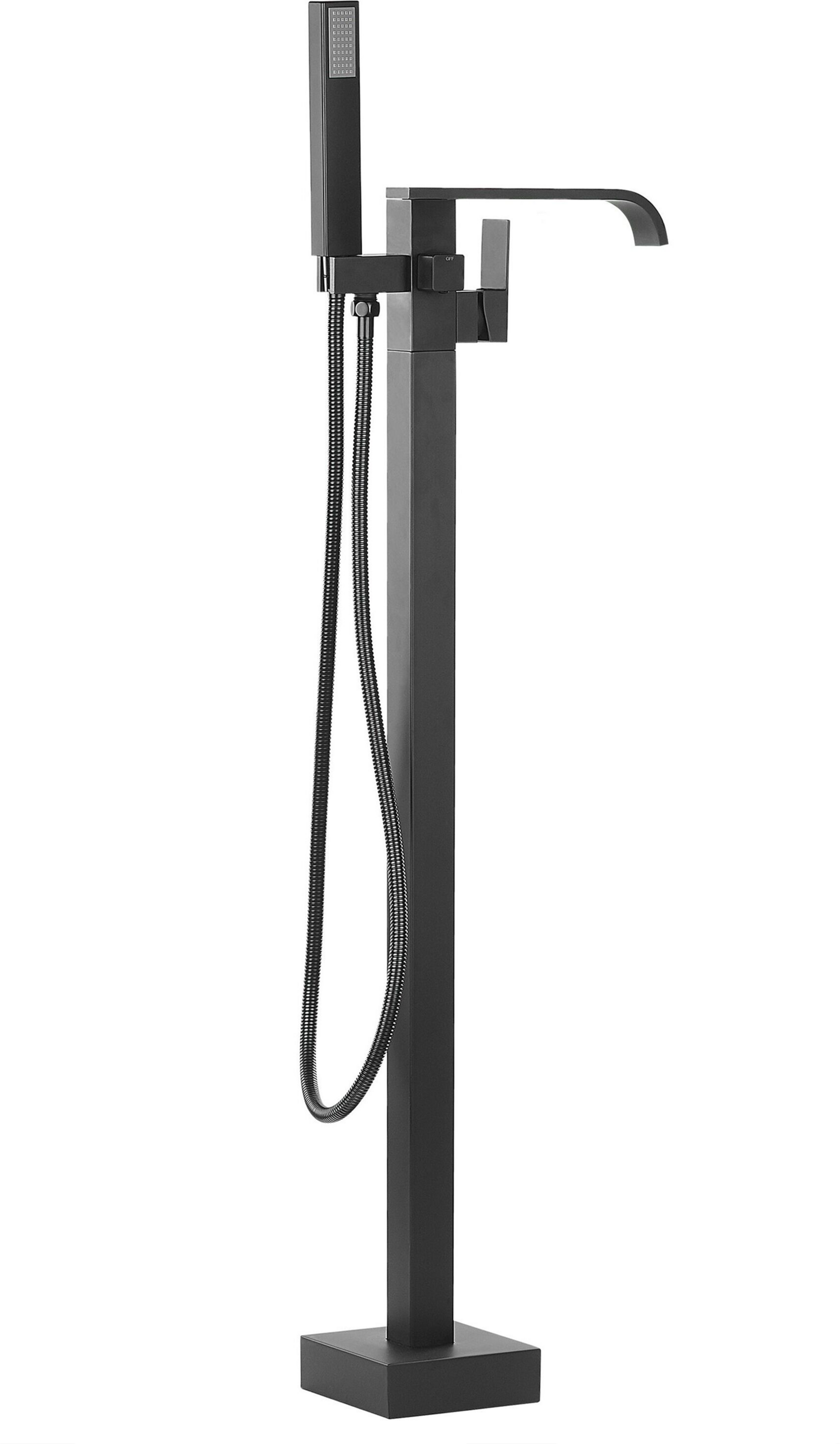 Beliani Bath Mixer Tap Black Chrome Freestanding Modern