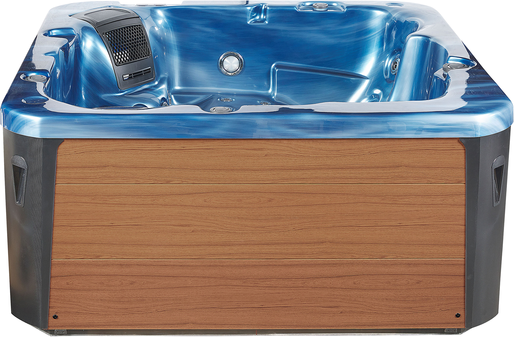 Beliani Hot Tub Blue Acrylic Outdoor 5-Person Tub with Jetstrems LED light Digital Control