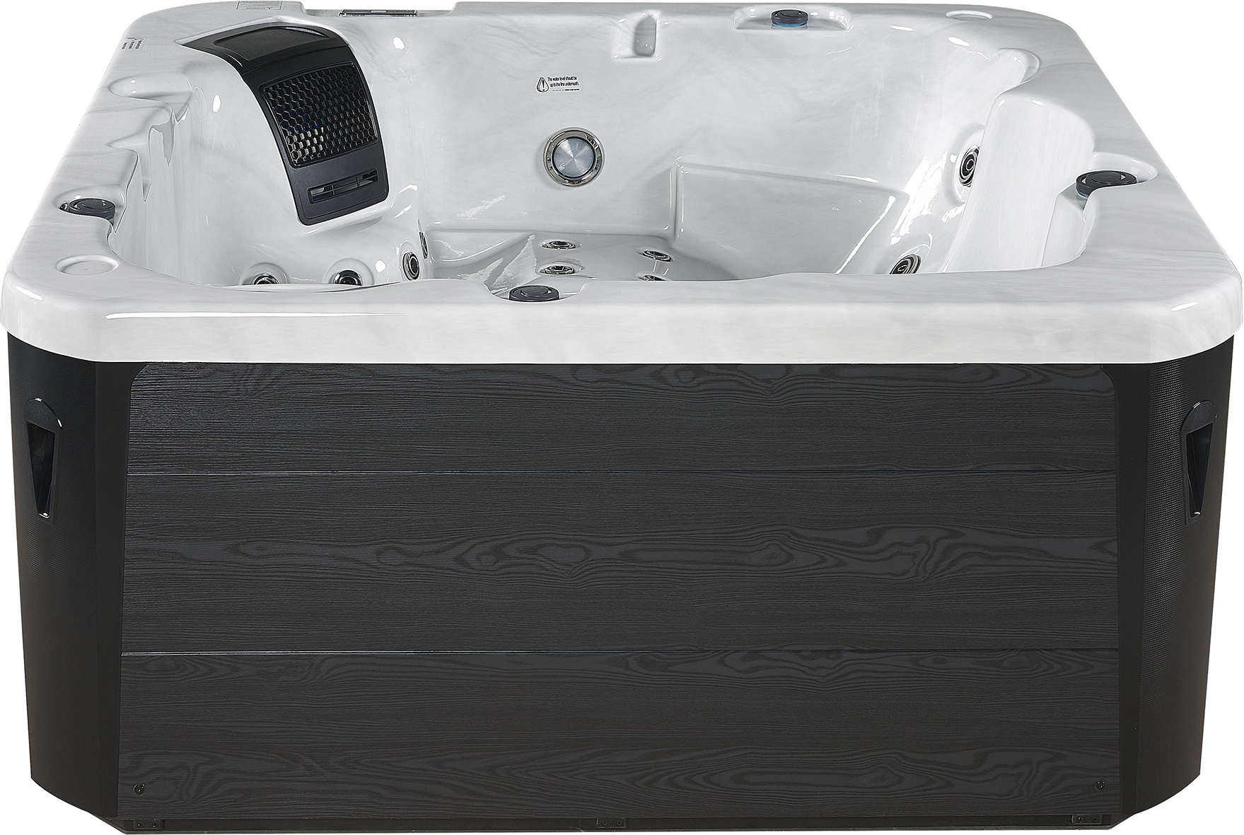 Beliani Hot Tub Grey Acrylic Outdoor 5-Person Tub with Jetstrems LED light Digital Control