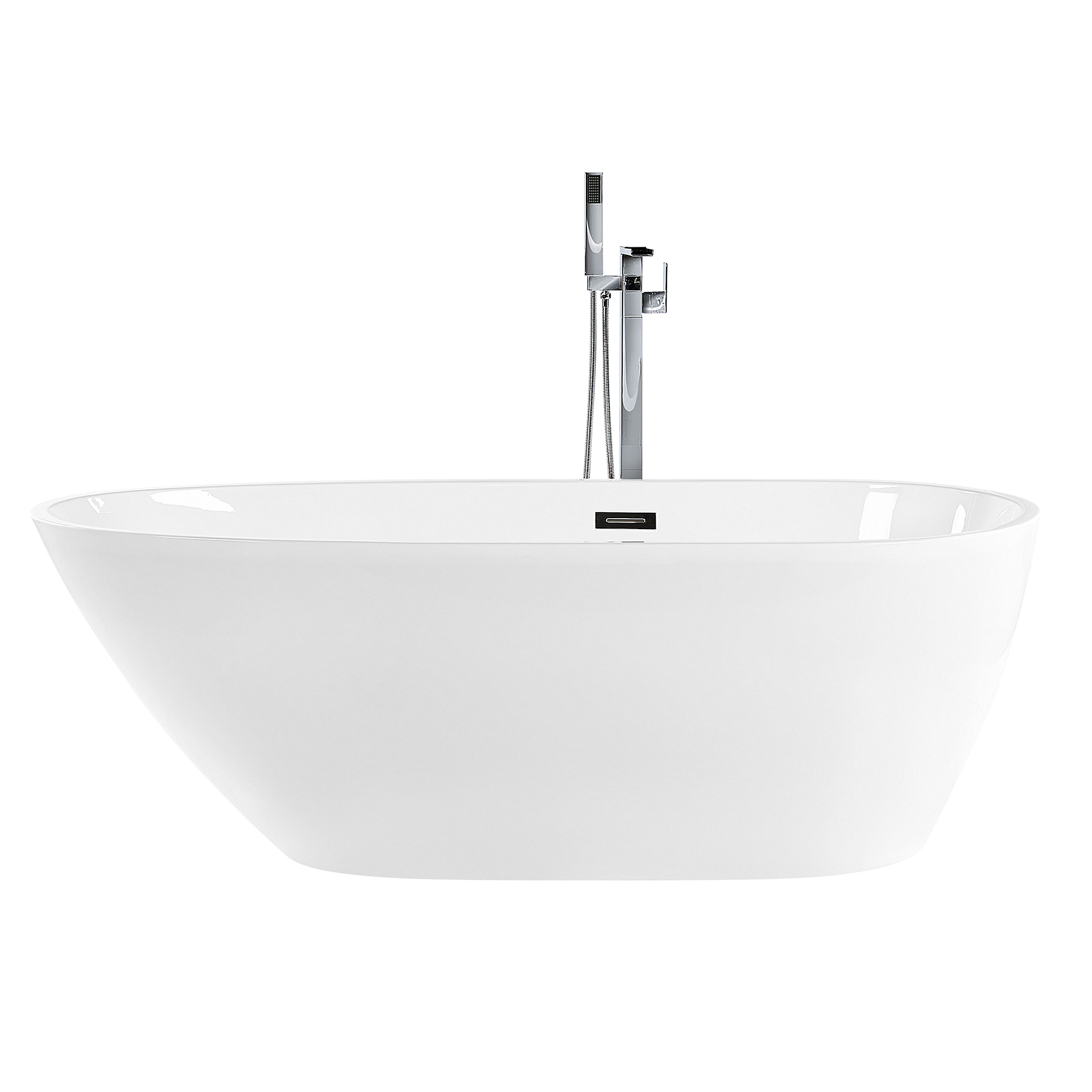 Beliani Freestanding Bath White Sanitary Acrylic Oval Single 170 x 80 cm Modern Design