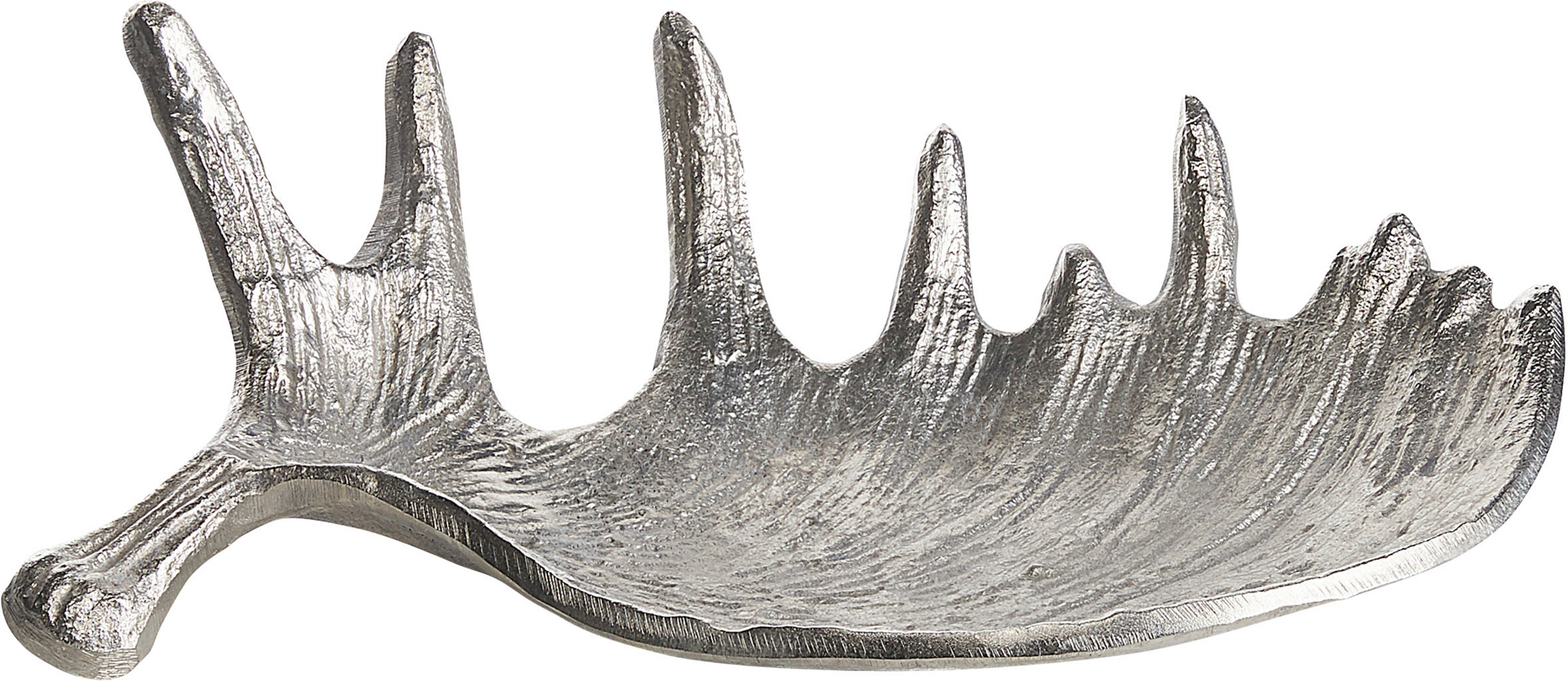 Beliani Trinket Dish Silver Metal Jewellery Ring Holder Tray Moose Antler Motif Decor Material:Aluminium Size:19x10x35