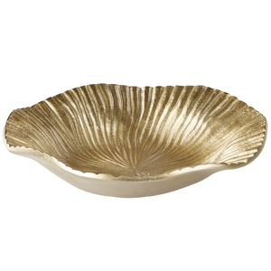 Beliani Trinket Dish Gold Metal Jewellery Ring Holder Tray Embossed Pattern Decor Material:Aluminium Size:29x7x29
