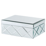 Beliani Jewellery Box Silver Steel Glass Mirrored Decorative Storage Organizer 25 x 18 x 11 cm Modern Glam Accent Piece Material:Glass Size:18x11x25