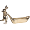 Beliani Trinket Dish Gold Metal Jewellery Ring Holder Tray Seasonal Easter Bunny Motif Decor Material:Aluminium Size:7x21x39