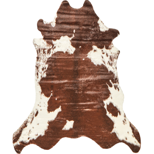 Beliani Area Rug Brown and White Faux Cowhide Leather 130 x 170 cm Irregular Modern Rustic Material:Polyester Size:xx130