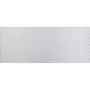 Beliani Runner Rug White Grey Polyester 80 x 200 cm Rectangular Chevron Design Material:Polyester Size:xx80