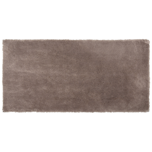 Beliani Shaggy Area Rug Light Brown Cotton Polyester Blend 80 x 150 cm Fluffy Dense Pile  Material:Polyester Size:xx80