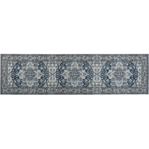 Beliani Runner Rug Runner Grey and Blue Polyester 80 x 300 cm Oriental Distressed Living Room Bedroom Decorations Material:Polyester Size:xx80