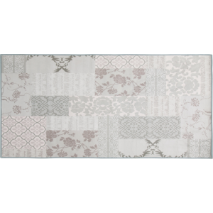 Beliani Rug Multicolour Grey Polyester 80 x 150 cm Low Pile Floral Pattern  Material:Polyester Size:xx80