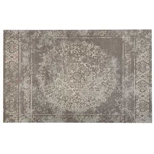 Beliani Area Rug Taupe Cotton 140 x 200 cm Rectangular Woven Oriental Vintage Distressed Pattern Material:Cotton Size:xx140