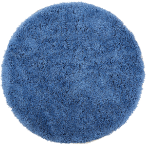 Beliani Shaggy Area Rug High-Pile Carpet Solid Blue Polyester Round 140 cm Material:Polyester Size:xx140