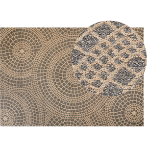 Beliani Area Rug Beige and Grey Jute 200 x 300 cm Rectangular with Geometric Pattern Flat Weave Boho Style Bedroom Living Room Material:Jute Size:xx200