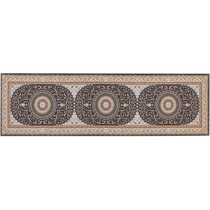 Beliani Runner Rug Multicolour Polyester 60 x 200 cm Oriental Pattern Anti-Slip Bottom Vintage Style Modern Hallway Material:Polyester Size:xx60