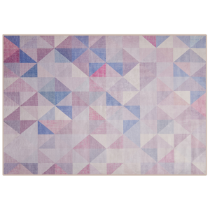 Beliani Area Rug Pastel Blue Grey 160 x 230 cm Triangle Pattern Carpet Modern Contemporary Material:Polyester Size:xx160