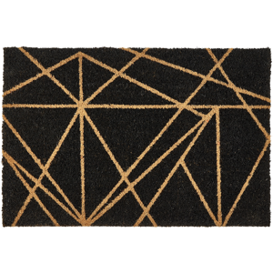 Beliani Doormat Black Natural Coir PVC Backing Anti-Slip 40 x 60 cm Geometric Pattern Glam Modern Indoor Decoration Material:Coir Size:xx40