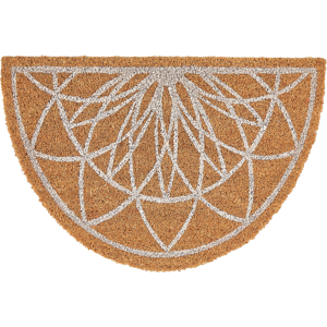 Beliani Doormat Natural Coir PVC Backing Anti-Slip 40 x 60 cm Half-Round Geometric Pattern Modern Indoor Decoration Material:Coir Size:xx60