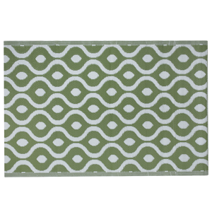 Beliani Modern Green Indoor Outdoor Synthetic Area Rug 120x180 cm Balcony Mat Terrace Mildew Resistant and Rainproof Material:Polypropylene Size:xx120