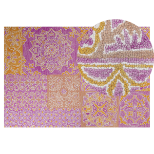 Beliani Area Rug Multicolour Wool 140 x 200 cm Oriental Pattern Living Room Bedroom Material:Wool Size:xx140