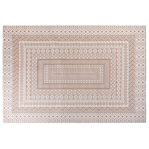 Beliani Area Rug Beige and White Jute Blend 160 x 230 cm Modern Geometric Pattern Soft Home Decor Material:Jute Size:xx160