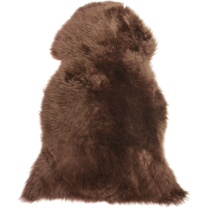 Beliani Sheepskin Rug Dark Brown 65 x 110 cm Natural High Pile Rustic Style Material:Sheepskin Size:xx65