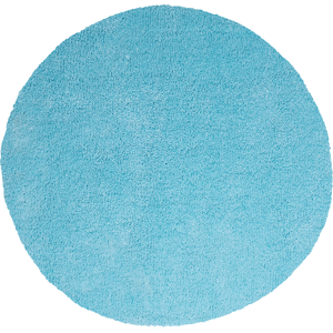 Beliani Shaggy Area Rug Blue 140 cm Modern High-Pile Machine-Tufted Turquoise Round Carpet Material:Polyester Size:xx140