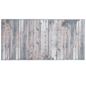 Beliani Rug Grey and Beige Polyester 80 x 150 cm Low Pile Modern Abstract Pattern Material:Polyester Size:xx80
