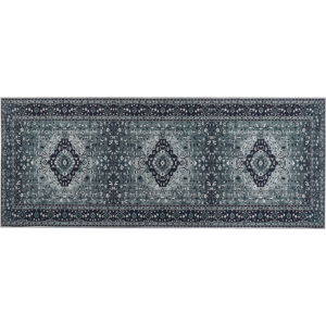 Beliani Runner Rug Grey Polyester 80 x 200 cm Hallway Kitchen Runner Long Carpet Anti-Slip Backing Material:Polyester Size:xx80