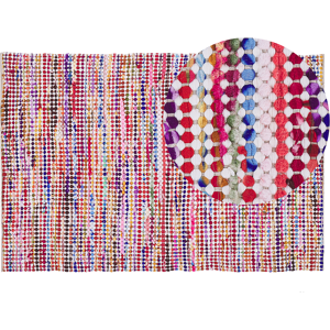 Beliani Rag Rug Multicolour 160 x 230 cm Rectangular Hand Woven Boho Eclectic Material:Polyester Size:xx160