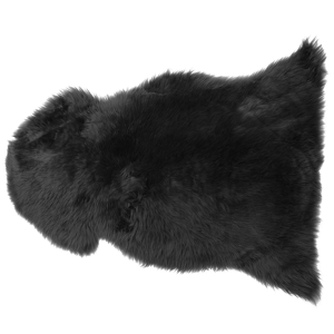 Beliani Sheepskin Rug Black 65 x 110 cm Natural High Pile Rustic Style Material:Sheepskin Size:xx65