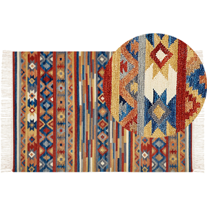 Beliani Wool Area Rug Multicolour 200 x 300 cm Hand Woven Western Motif Rustic Oriental Design Material:Wool Size:xx200