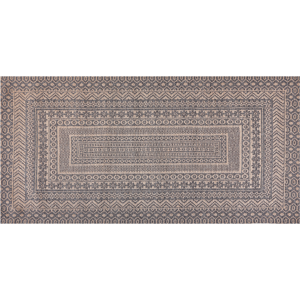 Beliani Area Rug Beige and Grey Jute Blend 80 x 150 cm Modern Geometric Pattern Soft Home Decor Material:Jute Size:xx80