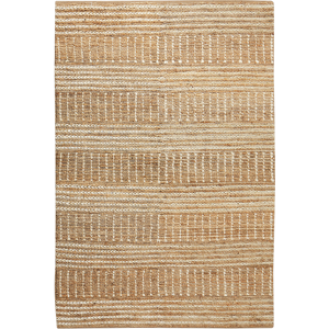 Beliani Area Rug Beige Jute 200 x 300 cm Striped Pattern Hand Woven Boho Hallway Bedroom Material:Jute Size:xx200