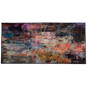 Beliani Area Rug Carpet Multicolour Polyester Fabric Floral Paisley Abstract Pattern Rubber Coated Bottom 80 x 150 cm Material:Polyester Size:xx80