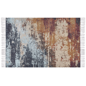 Beliani Area Rug Multicolour Polyester and Cotton 150 x 230 cm Handwoven Printed Abstract Watercolour Painting Pattern  Material:Polyester Size:xx150