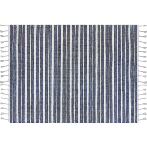 Beliani Area Rug Blue Fabric 160 x 230 cm Living Room Bedroom Stripe Pattern Modern Material:Synthetic Material Size:xx160