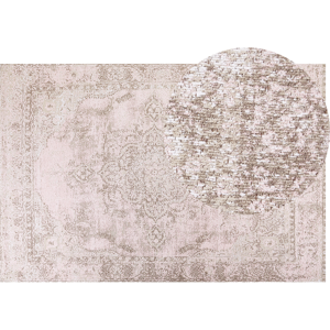 Beliani Area Rug Pink Cotton Polyester 200 x 300 cm Oriental Pattern Distressed Vintage Home Decor Material:Cotton Size:xx200