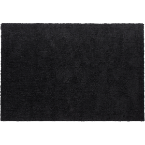 Beliani Shaggy Area Rug Black 140 x 200 cm Modern High-Pile Machine-Tufted Rectangular Carpet Material:Polyester Size:xx140