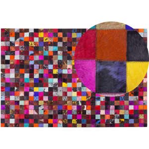 Beliani Rug Multicolour 200 x 300 cm Genuine Leather Cowhide Patchwork Handcrafted Material:Cowhide Leather Size:xx200