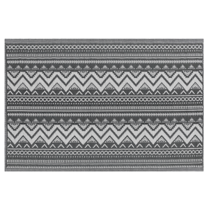 Beliani Outdoor Rug Mat Black Synthetic 120 x 180 cm Eco Friendly Scandinavian Modern Minimalist Material:Polypropylene Size:xx120